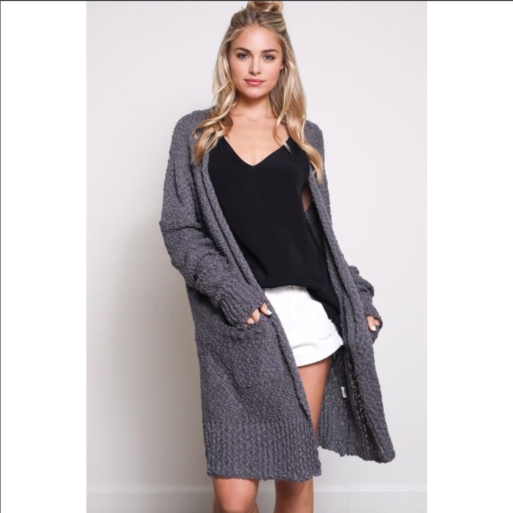 NWOT Wishlist Grey Open Cardigan